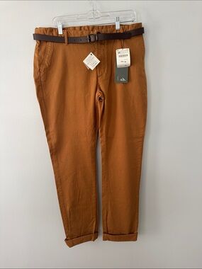 Zara Lab Men's Rust Chino Pants with Belt New with Tags Size 36